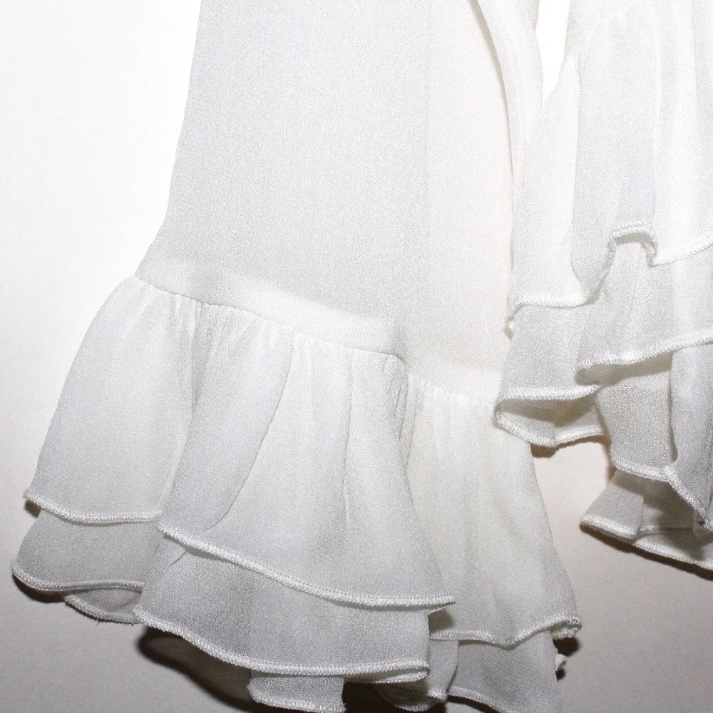 J. Crew Collection Ruffle Top in Viscose Chiffon